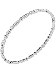 1.32 ct. tw Round Diamond Bangle Bracelet in Prong Setting - F-G VS2 - 18 Kt. White Gold