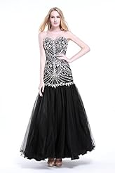 Strapless Chiffon Floor Length  Evening Dress/Bridesmaid Dress/Prom Dress  With Rhinestones