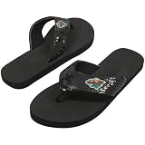 Minnesota Wild Women's Sequin Strap Flip Flops - Black (5/6)