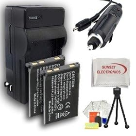 Mega Power Kit Featuring 2 EN-EL10 Extended Life Replacement Batteries for Nikon Coolpix S3000, S4000, S80, S220, S570, S205, S60, S230, S210, S5100, S600, S200, S500, S700, S520, S510 and Other Similar Models. Also Includes: Table Top Tripod, LCD Screen Protectors, Cleaning Kit and SSE Microfiber C