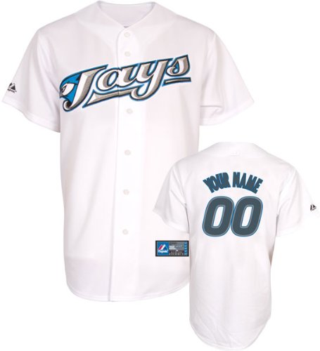 MLB Men's Toronto Blue Jays Replica Jersey Personalized (White, 44/Large)
