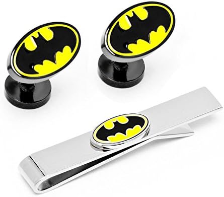 Batman Logo Cufflinks Tie Bar Gift Set