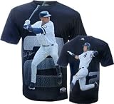 MLB Men's New York Yankees Derek Jeter Sublimated High Definition Photo Tee Shirt (Graphite) (Yankees, Small)