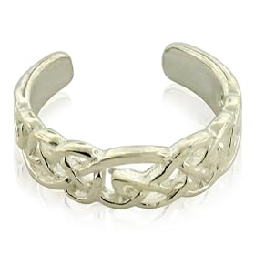 TrendToGo Sterling Silver Celtic Knot Adjustable Toe Ring