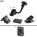 Alternatives Befestigungsset 5in1 für TomTom GO 300, Go300, Go 500, Go500, Go 700, go700, Go510, Go 510, Go 710, Go710, Go910, Go 910 KFZ Halterung, Lüfteradapter Vent Mount, Adapter mit 360° Gelenksockel, Adapterplatte, Frontscheibenhalterung, Lüfterhalterung