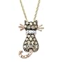 14k Rose Gold Brown Diamond Cat Pendant (1/3 cttw), 18"