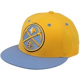 NBA adidas Denver Nuggets Gold-Light Blue 210 Flat Bill Fitted Hat (7 1/2)