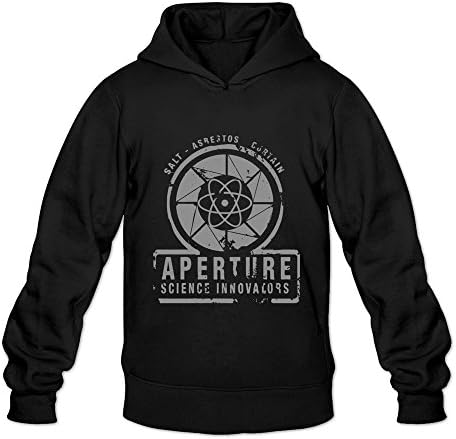 IHoo Men's Portal 2 Aperture Science Innovater Sweatshirt Hoodie Black L