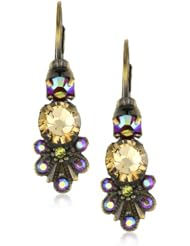 Sorrelli "Tapestry" Crystal Cluster Dangle Gold-Tone Earrings