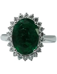 Emerald and Diamond Ring in 14K Gold (NEW COLLECTION)