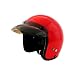 HCI-10 Red Open Face Motorcycle / Scooter Helmet with Bubble Visor (X-Small)
