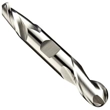 Niagara Cutter DB260 High-Speed Steel End Mill, General Purpose, Regular Length, Uncoated (Bright), 2 Flutes, Double Ball End