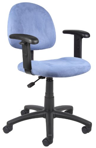 Super Soft Blue Microfiber Office Desk Chairs W-Adj Arms