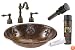 Premier Copper Products BSP2_LO19RFLDB Oval Fleur De Lis Self Rimming Hammered Copper Sink with Widespread Faucet, Oil Rubbed Bronze