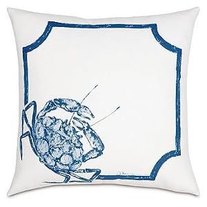 Hand-painted Blue Crab Outdoor Outdoor Throw Pillow - Frontgate