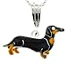 Black & Tan Daschund Dog Pendant w/ Necklace by Zarah