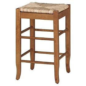 Click here to buy 24 Rush Seat Counter Stool in Oak by Boraam Industries Inc.