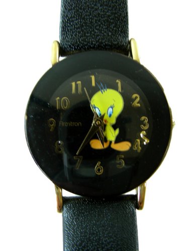 Looney Tunes Tweety watch - elegantly casual with classic black leather band