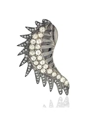 37*16mm Size 1.11ct Pave Diamond Wing Pendant Silver Fashion Jewelry