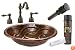 Premier Copper Products BSP2_LO19RBDDB Oval Braid Self Rimming Hammered Copper Sink with Widespread Faucet, Oil Rubbed Bronze
