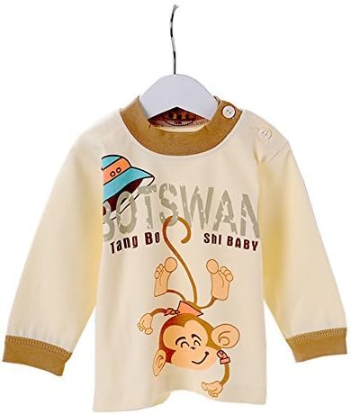 PAPAkids Unisex Baby Newborn Long Sleeve Pure Cotton Skin Underwear Tops Shirt Yellow 60/Fit 6-12months Size: 60/Fit 6-12months Color: Yellow Model: YW-CAMY1255-yellow20239376 (Newborn, Child, Infant)