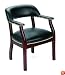 Traditional Black Vinyl Captain's Guest Arm Chair