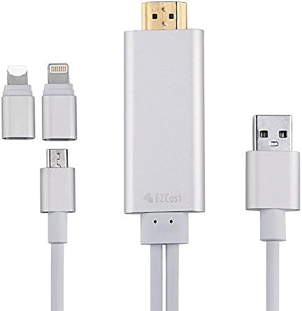 Aobbi™2M Dock To HDMI HDTV AV Adapter Cable For iPhone 5 5s 5c 6s iPad Android Samsung Xiaomi Lenovo (Silver)