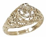 14k White Gold Antique Style Filigree 1.00ct Moissanite Ring (sz 5)