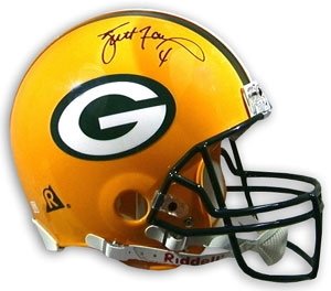 Brett Favre Autographed/Hand Signed Green Bay Packers Full Size Replica Helmet- Favre Hologram
