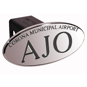 AJO Corna Municipal Airport - Aviation Series - Black - Oval - 2" Billet Hitch Cover