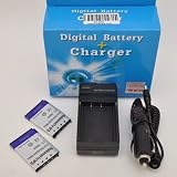 NEW CHARGER + 2 BATTERY For CASIO Exilim EX-Z60 EX-Z70 Camera NP20 NP-20 + car plug