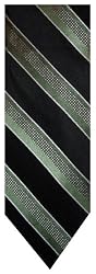 Men's Michael Kors Necktie Neck Tie Black, Green and Silver