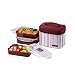 Lock & Lock Rectangular Lunch Box 3-Piece Set with Insulated Purple Stripe Bag