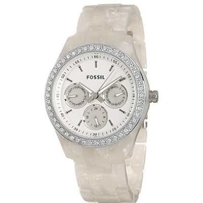 Best Price Fossil Women's ES2790 Plastic Analog with White Dial Watch