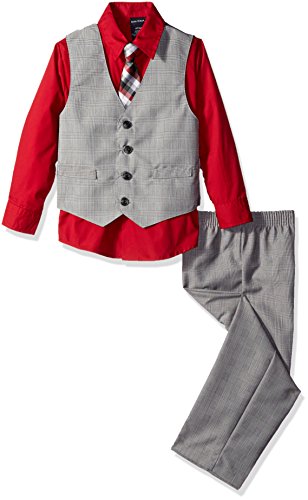 Nautica Boys' Four-Piece Glen Plaid Vest Set
