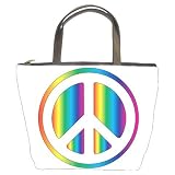Bucket Bag (Purse, Handbag) of Nano Chromatic Peace Symbol (also can be Gay Pride Rainbow)