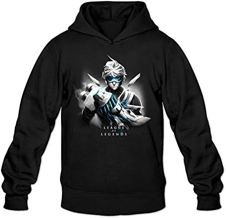 League of Legends Ezreal Mens Printed Sweatshirt 100% Cotton Hoodies Black XXL