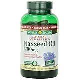 Nature's Bounty Natural Cold Pressed Flaxseed Oil, 1200mg, 200 Softgels