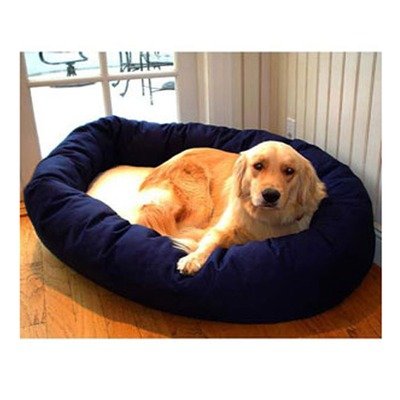 Majestic Pet 40-Inch Sherpa Bagel Bed for Pets, Blue