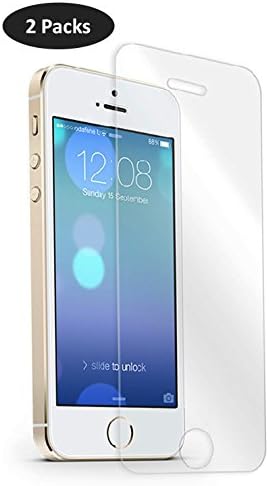 iFighting iPhone SE 5S 5 5C Tempered Glass Screen Protector, 2.5D Edge, with tool kit ,Scratch Resist,9H Hardness,Crystal Clear -2 pack