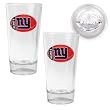 New York Giants 2pc 16oz Pint Ale Glass Set with Football Bottom - Oval Logo NFL Football
