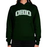 NCAA Ohio Bobcats Ladies Arch Applique on Team Color Midweight Pullover Hoodie - Green