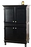 Hampton Computer Armoire with Louvered Doors in Distressed Black Home Styles 88-5335-76
