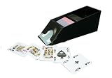 BLACK 6 Deck Dealer Shoe with Stainless Steel Roller - Professional Casino Quality