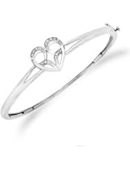 Jessica Simpson I Am Irresistible Diamond Heart Bangle 1/15ctw