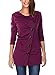 DJT Women's Cowl Neck Button Embellished Ruched Long Sleeve Blouse Top
