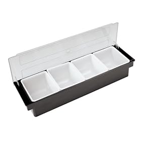 Paderno World Cuisine ABS Plastic Bar Cocktail Container with 3 Storage Compartments