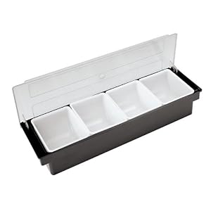Paderno World Cuisine ABS Plastic Bar Cocktail Container with 4 Storage Compartments