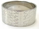 Calvin Klein CK Logo Silvertone Large Closed Bangle Bracelet KJ19BB01010S