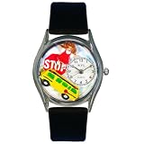 Whimsical Watches Women's S0640012 School Bus Driver Black Leather Watch